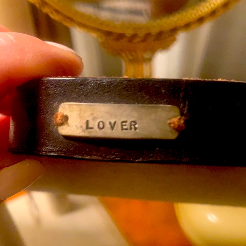 LEATHER BRACELET-LOVER- sterling silver